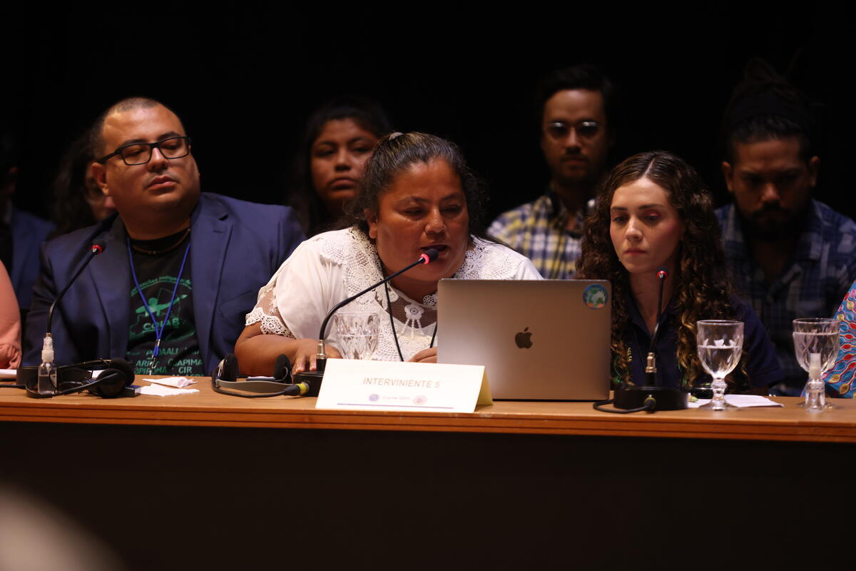 El Bosque Community Testimony before the Inter American Court of Human Rights in Manaus, Brazil. © Gustavo Graf / Greenpeace